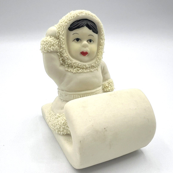 Lot of 2 Vintage Arctic Kids of Alaska Bisque Porcelain Eskimo Ornaments Figures - Picture 7 of 11